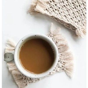 [Gypsy Magic] Handmade Macrame Woven Mug Rugs - Set of 4